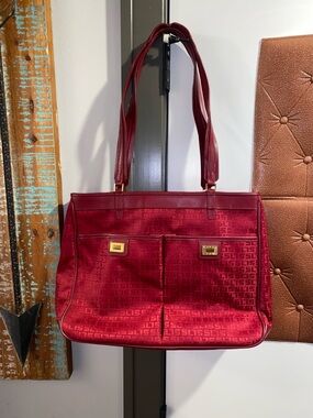 Susan Lucci Canvas Signature Red Large Handbag/Tote